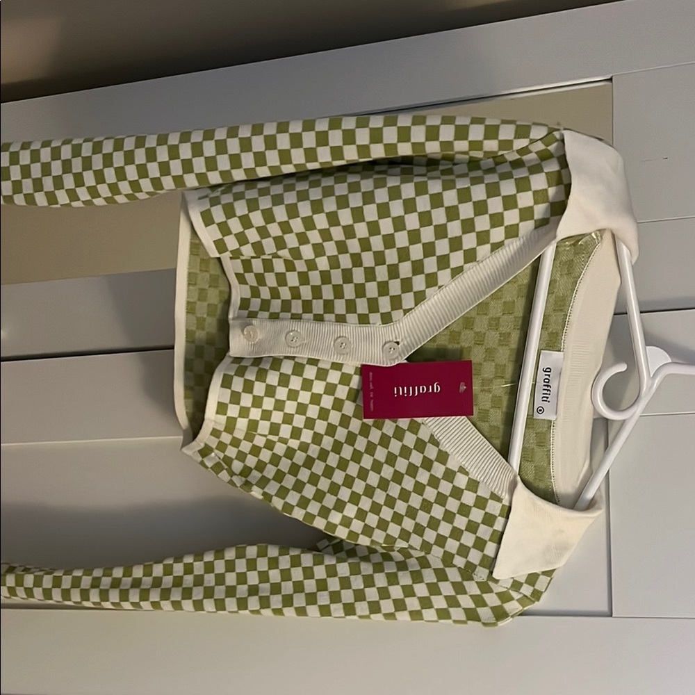 Giorgia Green Checkered Cardigan
